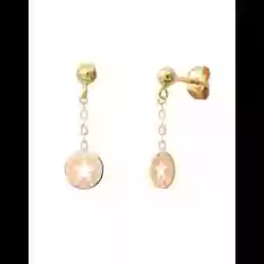 Boucles d&rsquo;Oreilles Pendantes Ajour&eacute;es Etoile en Or image cachée