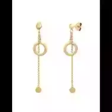 Boucles d&rsquo;Oreilles Pendantes Ronds en Or image cachée