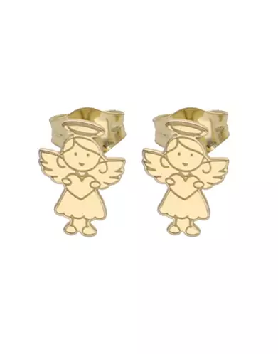 Boucles d&rsquo;Oreilles Ange Fille en Or