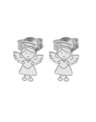 Boucles d&rsquo;Oreilles Ange Fille en Or