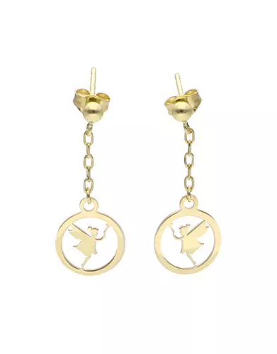 Boucles d&rsquo;Oreilles Pendantes F&eacute;e en Or