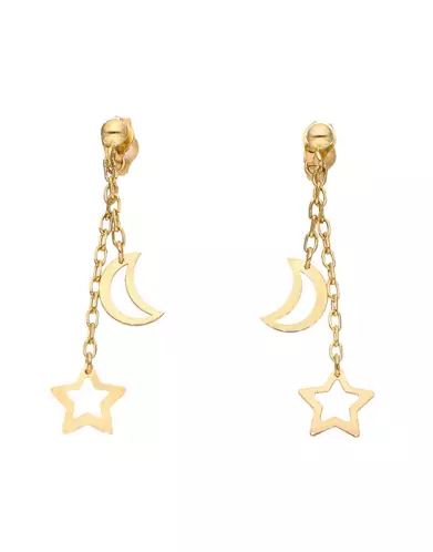 Boucles d&rsquo;Oreilles Pendantes Astres en Or