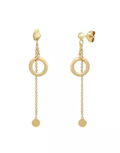 Boucles d&rsquo;Oreilles Pendantes Ronds en Or