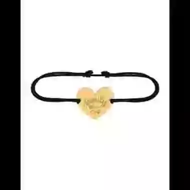 Bracelet C&oelig;ur Family Forever en Or Personnalisable sur Cordon image cachée