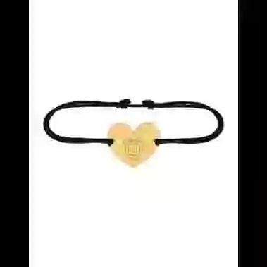 Bracelet C&oelig;ur Signe Zodiaque Enfantin en Or Personnalisable sur cordon image cachée