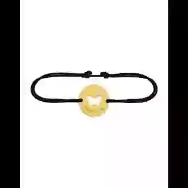 Bracelet Papillon Ajour&eacute; Or Cordon Personnalisable image cachée