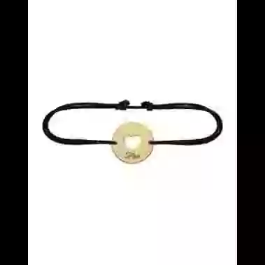 Bracelet Rond C&oelig;ur Ajour&eacute; en Or Personnalisable Cordon image cachée
