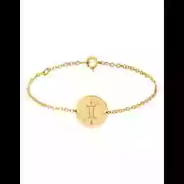 Bracelet Rond Femme Signe Zodiaque Stylis&eacute; en Or Personnalisable image cachée