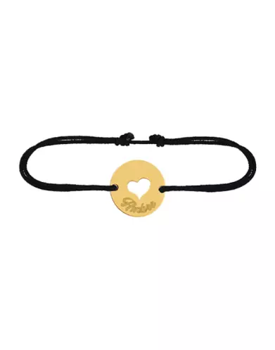 Bracelet C&oelig;ur Ajour&eacute; Cordon Personnalisable