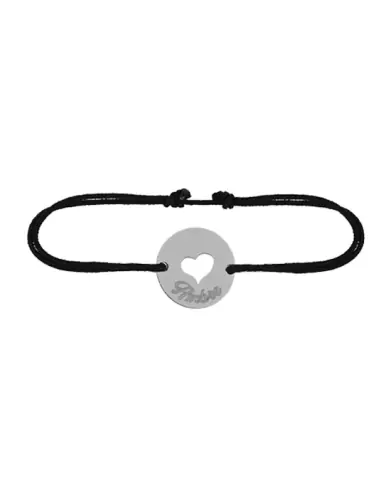 Bracelet C&oelig;ur Ajour&eacute; Cordon Personnalisable