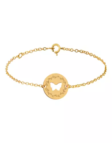 Bracelet Papillon Ajour&eacute; Femme Couronne de Laurier
