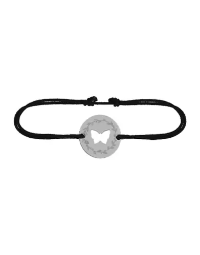 Bracelet Papillon Ajour&eacute; Cordon D&eacute;cor Laurier