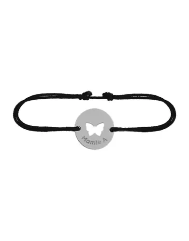 Bracelet Papillon Ajour&eacute; Or Cordon Personnalisable
