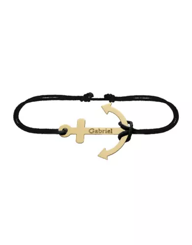 Bracelet Ancre en Or Personnalisable Cordon