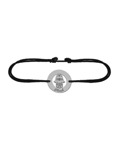 Bracelet Rond Main de Fatma en Or Personnalisable Cordon