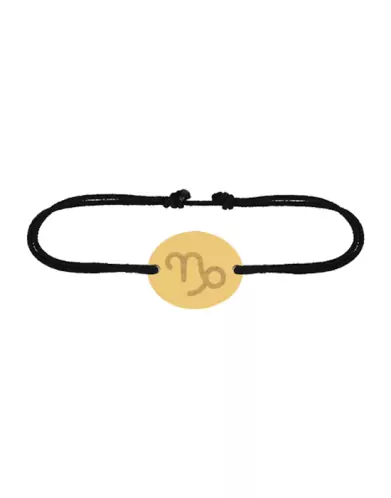 Bracelet Ovale Cordon Zodiaque Or Personnalisable