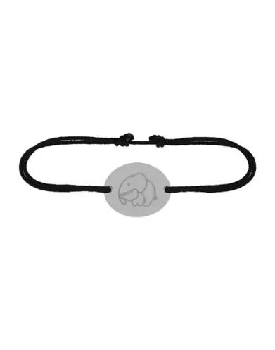 Bracelet Ovale Cordon &Eacute;l&eacute;phant