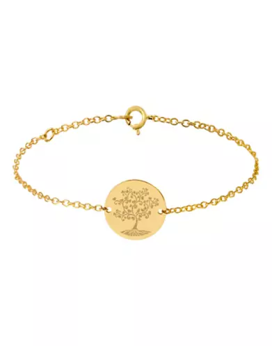 Bracelet Rond Enfant Arbre de Vie en Or Personnalisable