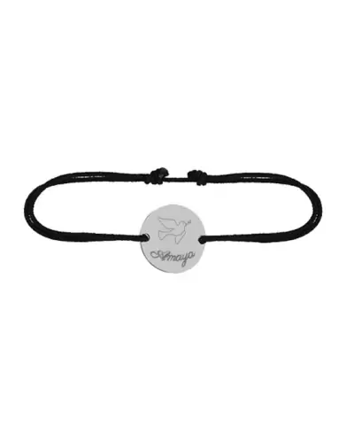 Bracelet Rond Cordon Colombe en Or Personnalisable