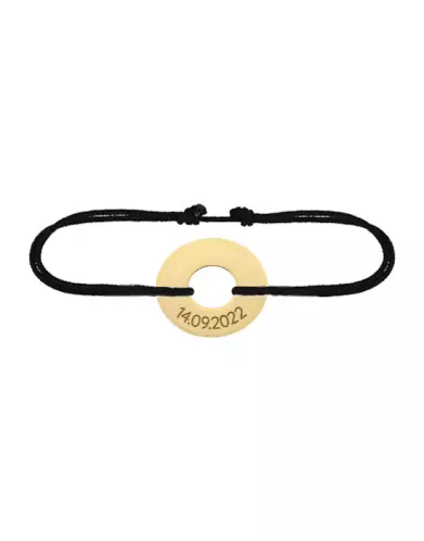 Bracelet Cordon Personnalis&eacute; Or Cercle