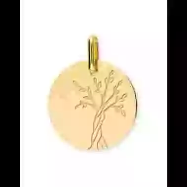 M&eacute;daille Grav&eacute;e Arbre de Vie Enfantin en Or image cachée