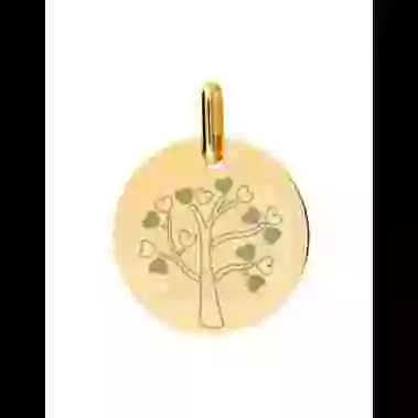 M&eacute;daille Grav&eacute;e Arbre de Vie C&oelig;ur en Or image cachée