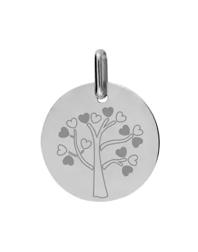 M&eacute;daille Grav&eacute;e Arbre de Vie C&oelig;ur en Or