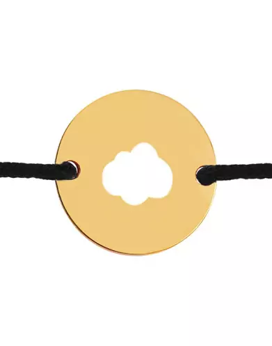 Bracelet Rond Ajour&eacute; Nuage Personnalisable sur Cordon