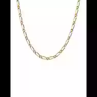 Cha&icirc;ne Maille Altern&eacute;e 1/1 en Or 45 cm image cachée