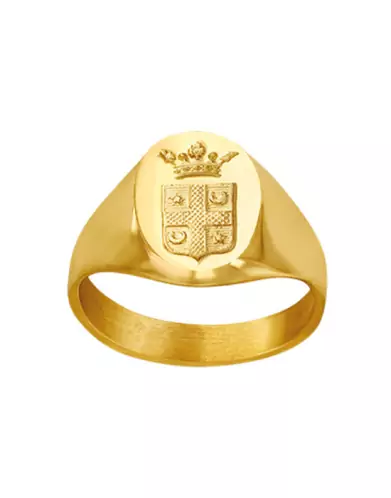 Chevali&egrave;re Blason Or Couronne en or massif