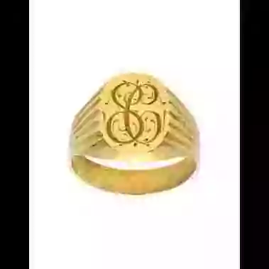 Chevali&egrave;re Ovale Or Monogramme Godrons image cachée