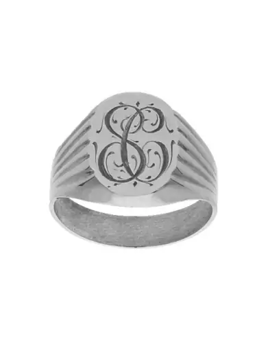 Chevali&egrave;re Ovale Or Monogramme Godrons