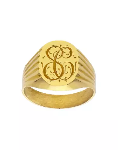 Chevali&egrave;re Ovale Or Monogramme Godrons