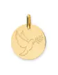 M&eacute;daille Ronde Colombe et Olivier en Or Personnalisable