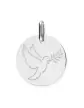 M&eacute;daille Ronde Colombe et Olivier en Or Personnalisable
