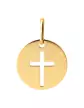 M&eacute;daille Ronde Croix Ajour&eacute;e en Or