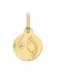 M&eacute;daille Ronde Vierge Soleill&eacute;e en Or Personnalisable