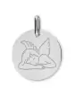 M&eacute;daille Ronde Ange qui Dort Grav&eacute; en Or Personnalisable