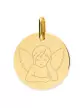 M&eacute;daille Ronde Ange Penseur Grav&eacute; en Or Personnalisable