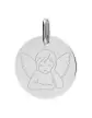 M&eacute;daille Ronde Ange Penseur Grav&eacute; en Or Personnalisable