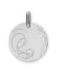 M&eacute;daille Vierge &agrave; l&rsquo;Enfant &Eacute;toil&eacute;e et Ajour&eacute;e en Or Personnalisable