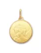 M&eacute;daille Ronde Ange Ch&eacute;rubin en Or Personnalisable
