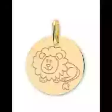 M&eacute;daille Zodiaque Enfant Or Personnalisable image cachée