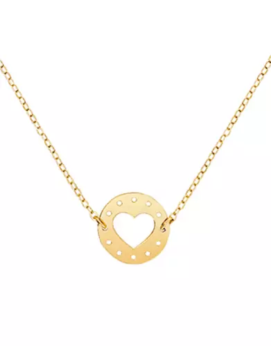 Collier C&oelig;ur Ajour&eacute; en Or Jaune 18K