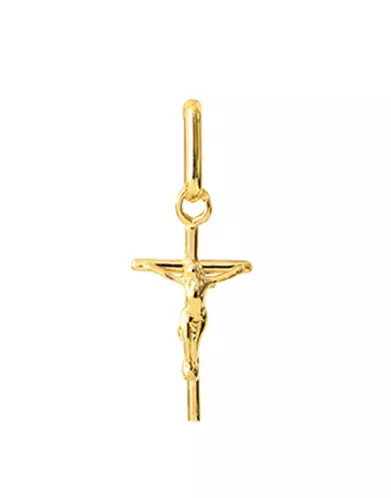 Croix B&acirc;ton Christ en Or