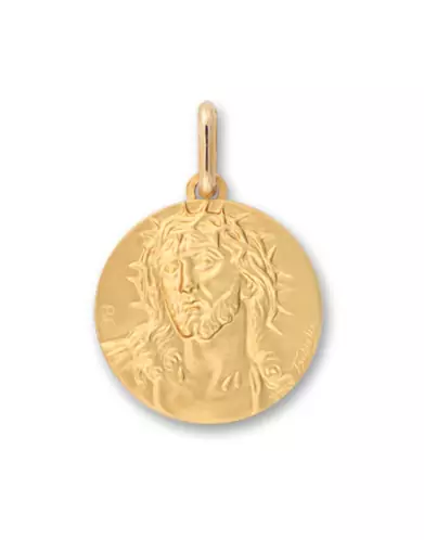 M&eacute;daille Christ en Or Jaune 18K Personnalisable