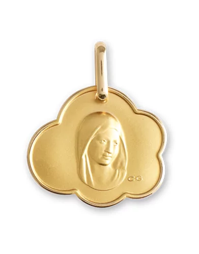 M&eacute;daille Nuage Vierge Marie en Or Personnalisable