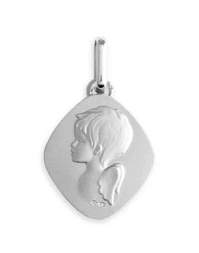 M&eacute;daille Losange Ange en Or Personnalisable
