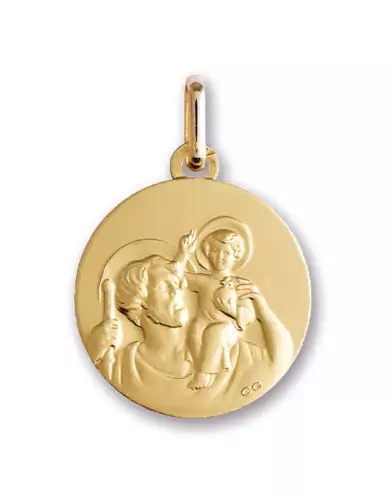 M&eacute;daille Ronde Saint Christophe en Or