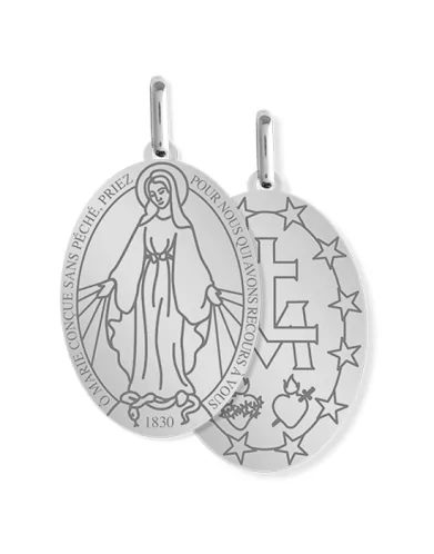 M&eacute;daille Vierge Miraculeuse Grav&eacute;e en Or